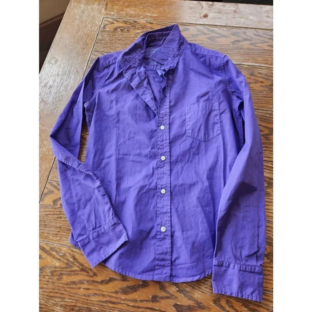 Frank&Eileen Barry purple button down shirt sz XS